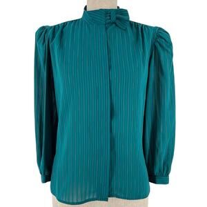 80s high neck secretary blouse 1980s vintage